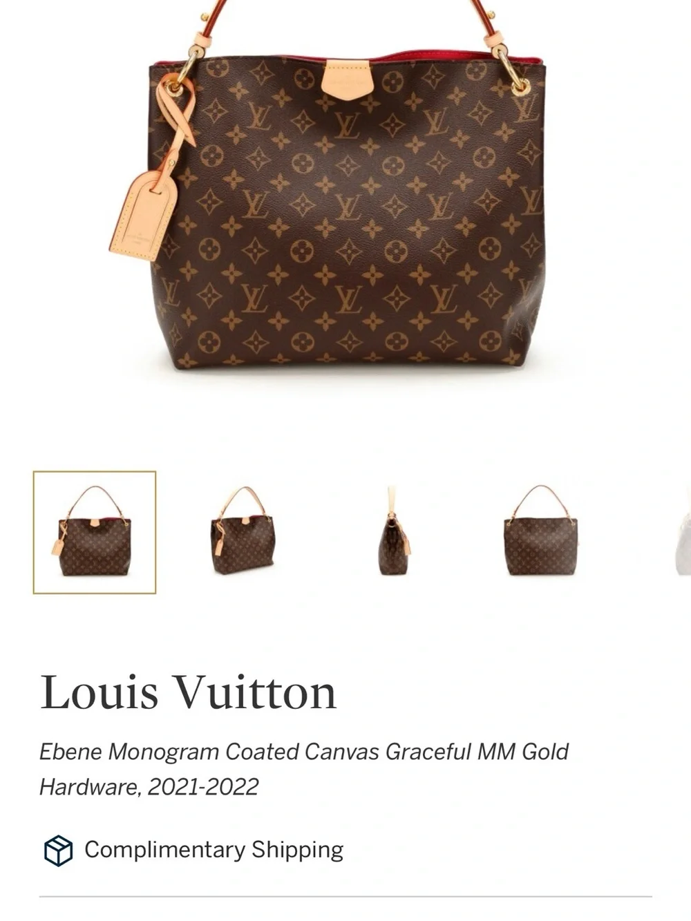 Louis Vuitton Brown Monogram Canvas Shoulder Bag with Tan Trim